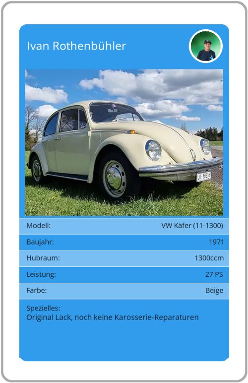 Quartett-Karte VW Käfer (11-1300)