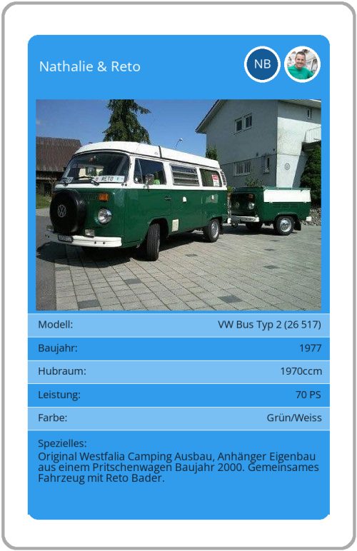 Quartett-Karte VW Bus Typ 2 (26 517)