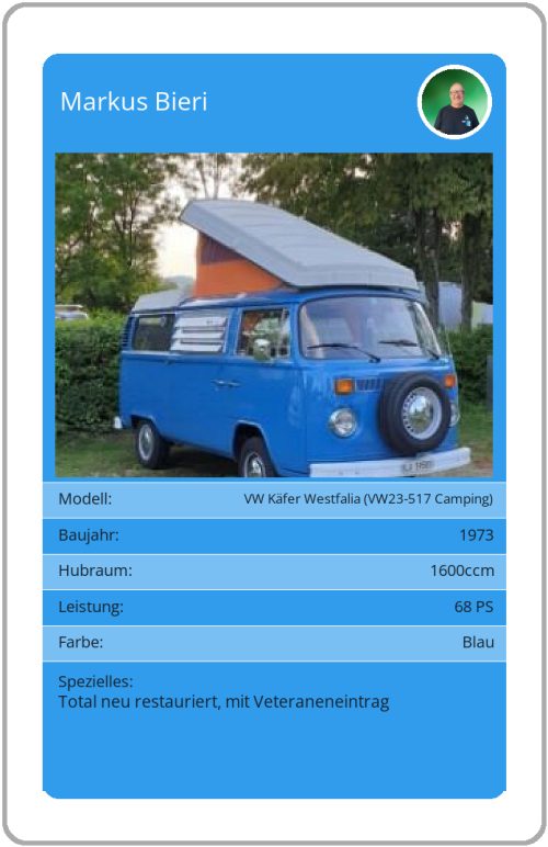 Quartett-Karte VW Käfer Westfalia (VW23-517 Camping)