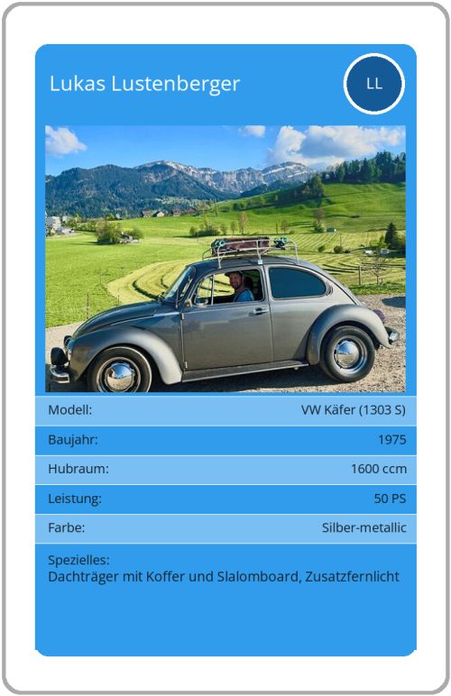 Quartett-Karte VW Käfer (1303 S)