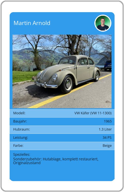 Quartett-Karte VW Käfer (VW 11-1300)