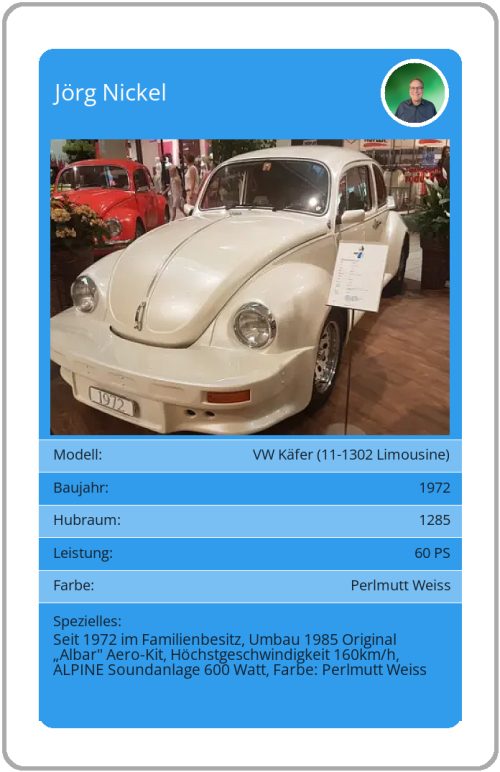 Quartett-Karte VW Käfer (11-1302 Limousine)